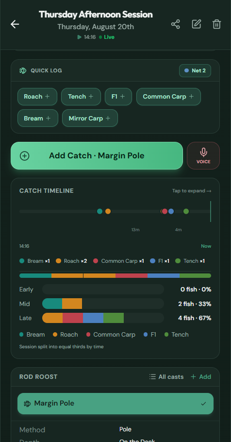 Catch Timeline & Voice Logging