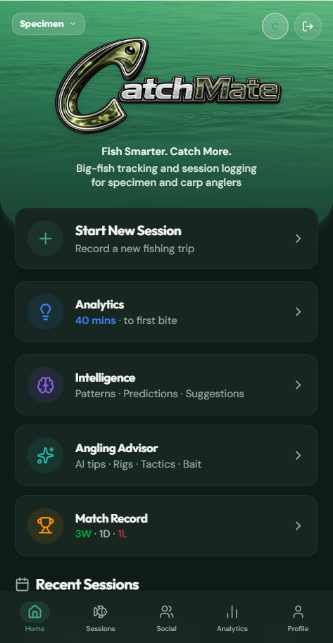 CatchMate Home Page